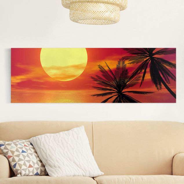 Wanddeko Schlafzimmer Karibischer Sonnenuntergang
