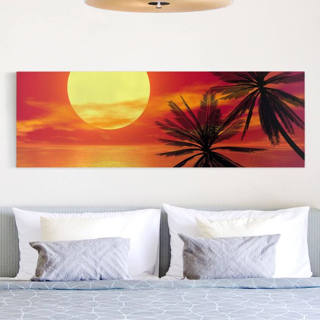 Wanddeko Wohnzimmer Karibischer Sonnenuntergang