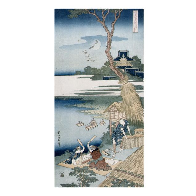 Wanddeko Esszimmer Katsushika Hokusai - Bauernfamilie schlägt Wäsche