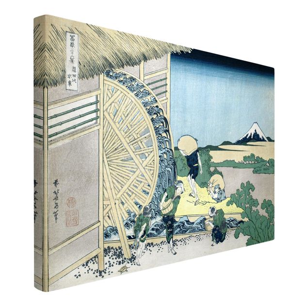 Wanddeko grün Katsushika Hokusai - Wasserrad in Onden
