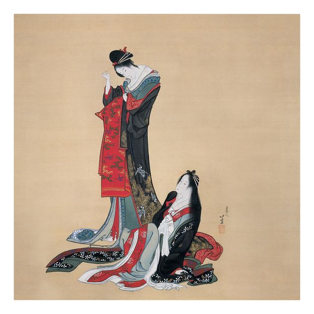 Wanddeko Esszimmer Katsushika Hokusai - Zwei Kurtisanen