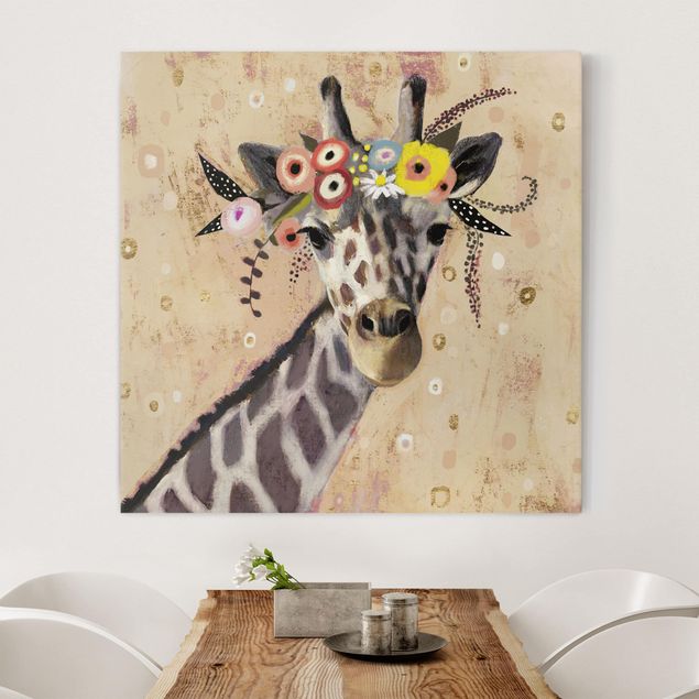 Wanddeko Wohnzimmer Klimt Giraffe