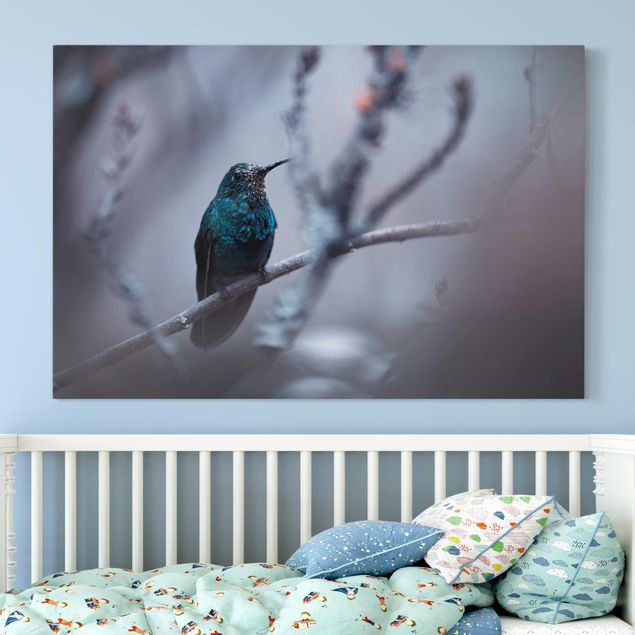 Wanddeko Wohnzimmer Kolibri im Winter