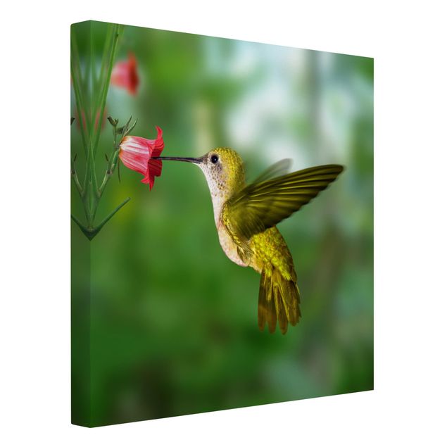Wanddeko Esszimmer Kolibri und Blüte