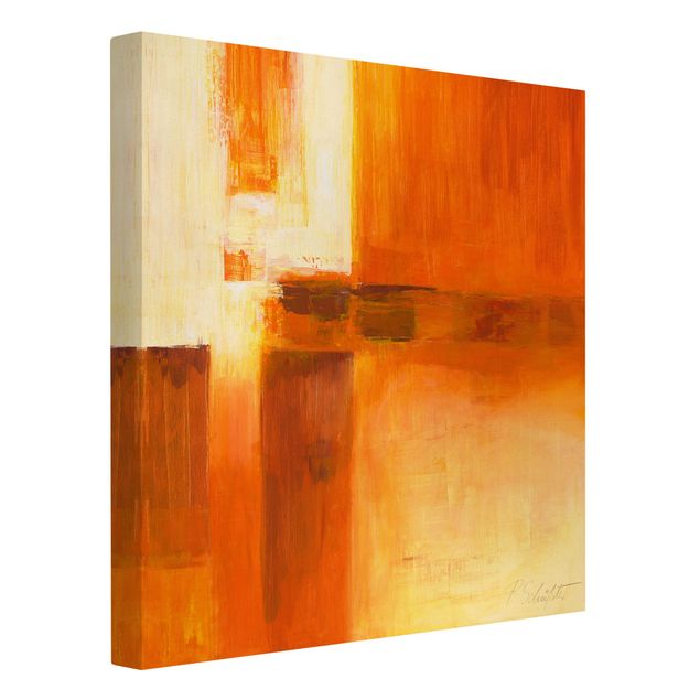 Wanddeko Esszimmer Komposition in Orange und Braun 01