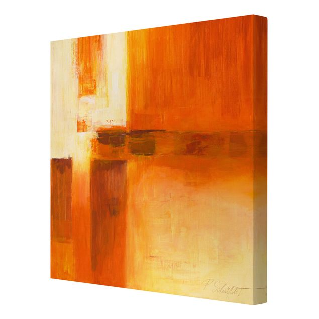 Wanddeko Treppenhaus Komposition in Orange und Braun 01