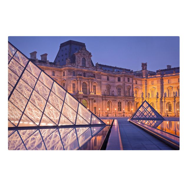 Wanddeko Esszimmer Louvre Paris bei Nacht