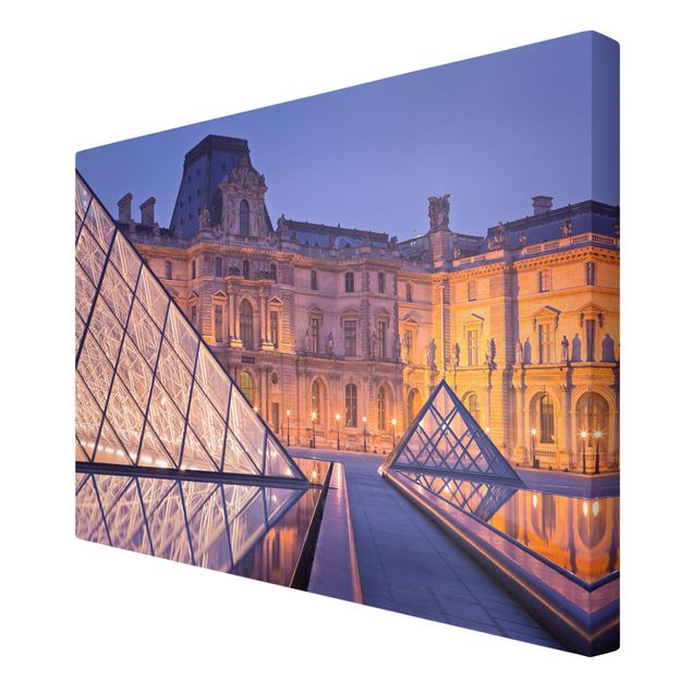 Wanddeko Büro Louvre Paris bei Nacht