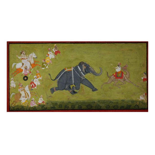 Wanddeko Flur Indisch - Maharaja Jagat Singh verfolgt fliehenden Elefanten