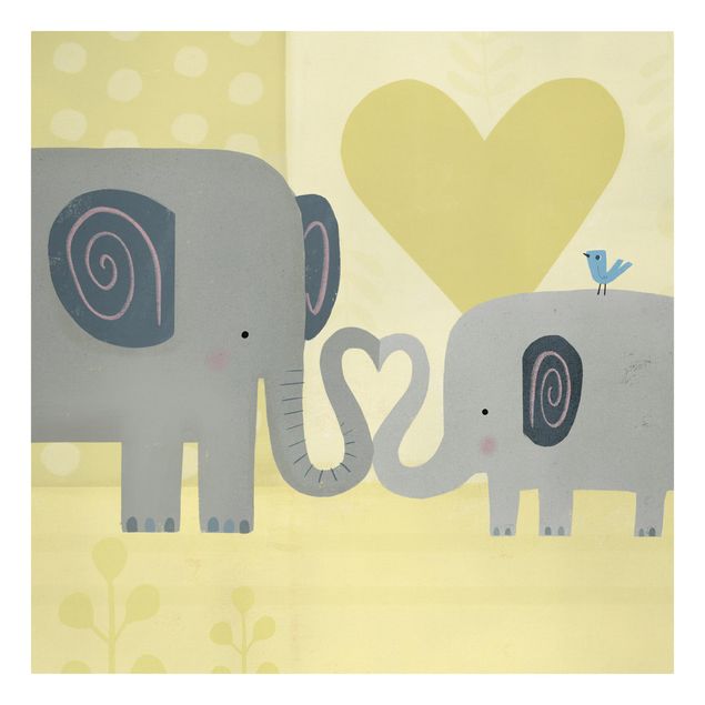 Wanddeko Büro Mama und ich - Elefanten