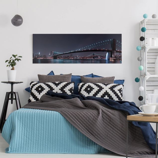 Wanddeko Schlafzimmer Manhattan Skyline und Brooklyn Bridge