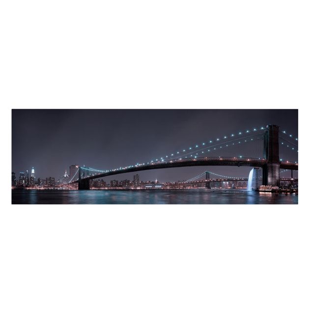 Wanddeko Esszimmer Manhattan Skyline und Brooklyn Bridge