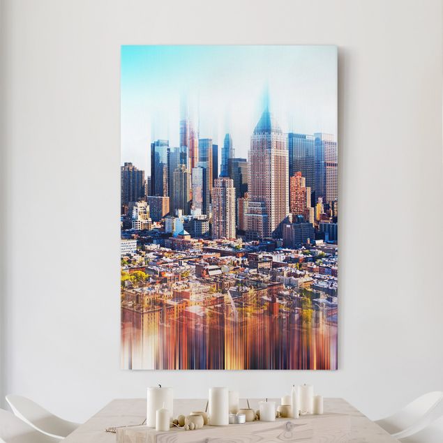 Wanddeko Wohnzimmer Manhattan Skyline Urban Stretch