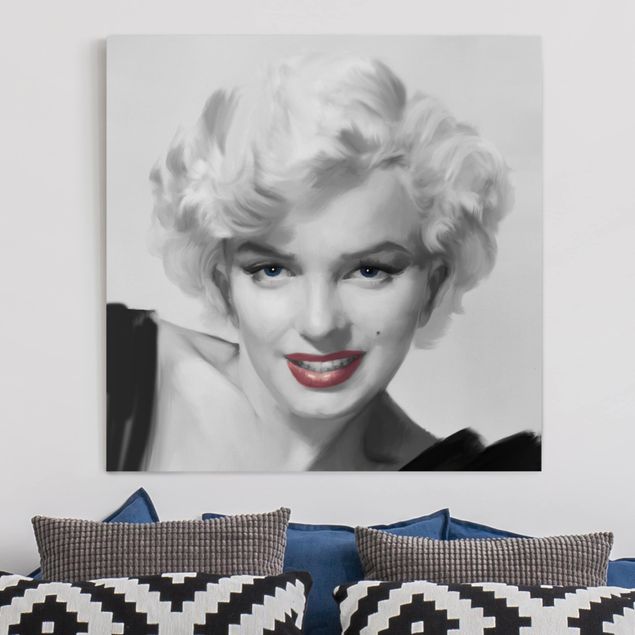 Wanddeko Wohnzimmer Marilyn auf Sofa