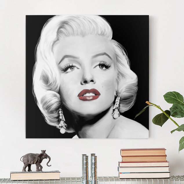 Wanddeko Schlafzimmer Marilyn mit Ohrschmuck