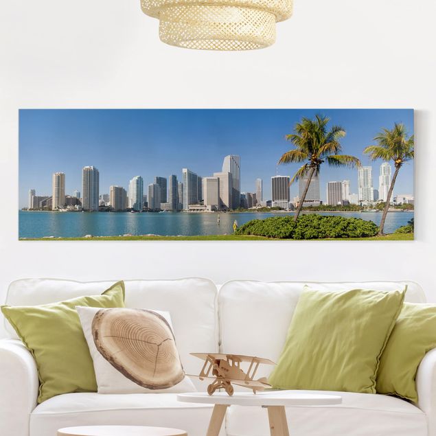 Wanddeko Wohnzimmer Miami Beach Skyline