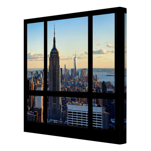 Wanddeko Büro New York Fensterblick auf Empire State Building