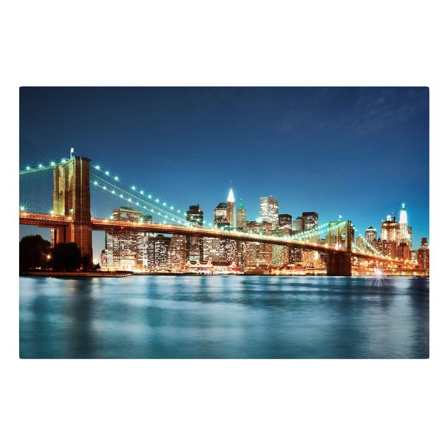 Wanddeko Flur Nighttime Manhattan Bridge