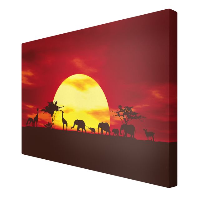 Giraffe Leinwandbild Sunset Caravan