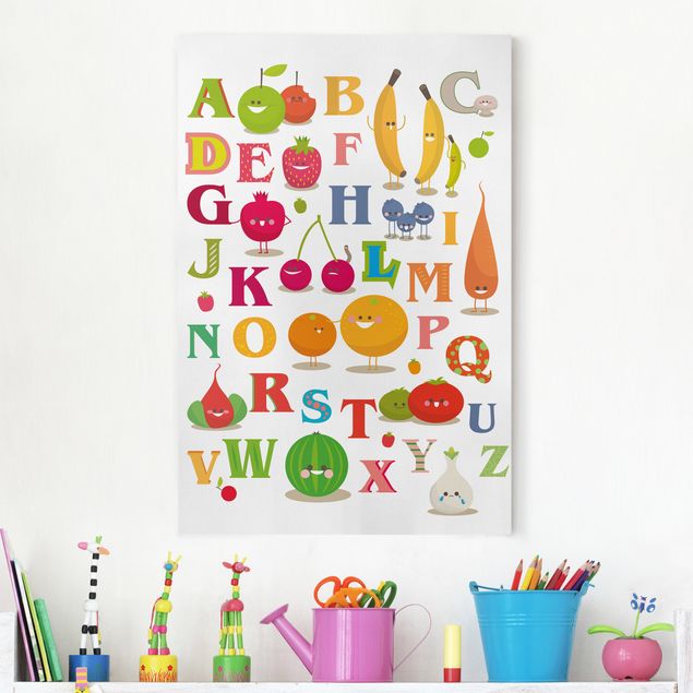 Wandbilder Sprüche Lustiges Obst & Gemüse Alphabet