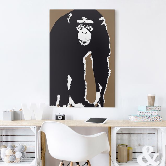 Wanddeko Esszimmer Schimpanse