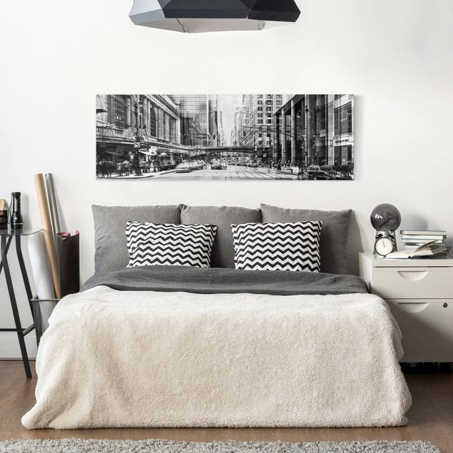 Wanddeko Schlafzimmer NYC Urban schwarz-weiß