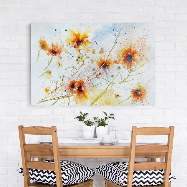 Wandbilder Sonnenblumen Painted Flowers