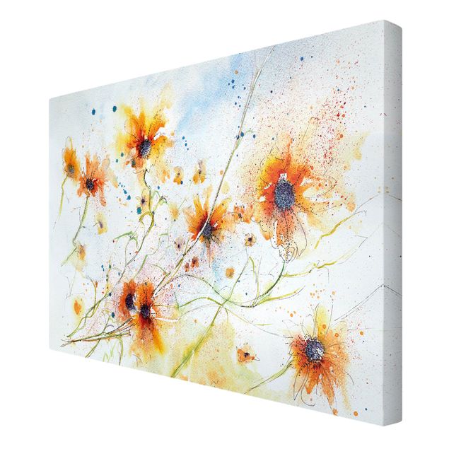 Leinwand Sonnenblumen Painted Flowers