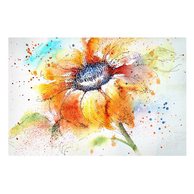 Leinwand Sonnenblumen Painted Sunflower