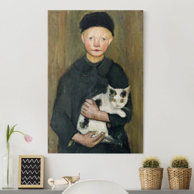 expressionistische Kunstdrucke Paula Modersohn-Becker - Knabe mit Katze