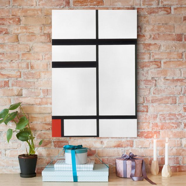 Wanddeko Schlafzimmer Piet Mondrian - Komposition Rot Schwarz Weiß