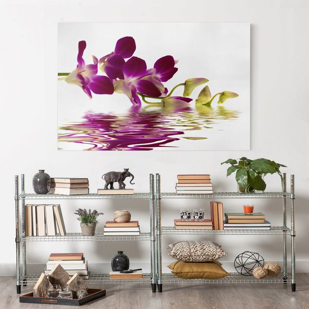 Wanddeko Wohnzimmer Pink Orchid Waters