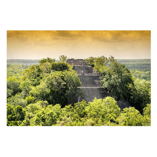 Wanddeko grün Pyramide von Calakmul
