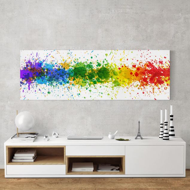 Wanddeko Wohnzimmer Rainbow Splatter