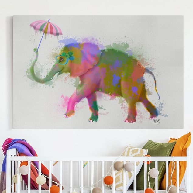 Deko Kinderzimmer Regenbogen Splash Elefant