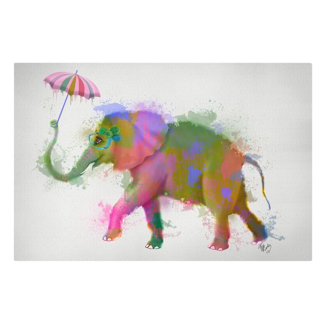 Wanddeko Büro Regenbogen Splash Elefant