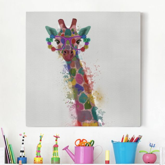 Babyzimmer Deko Regenbogen Splash Giraffe