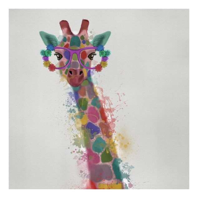 Wanddeko Büro Regenbogen Splash Giraffe