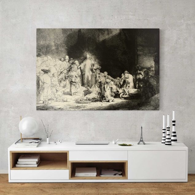 Wanddeko Wohnzimmer Rembrandt van Rijn - Christus heilt die Kranken