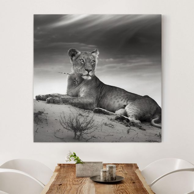 Wanddeko Wohnzimmer Resting Lion