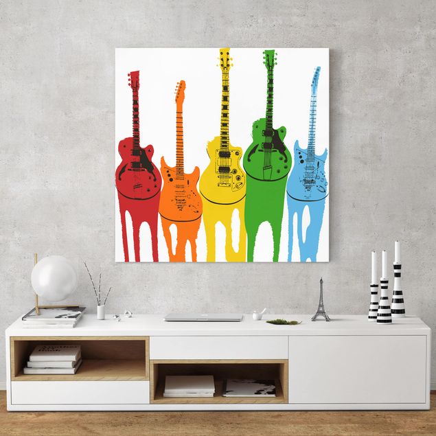 Wanddeko Büro Retro Guitars