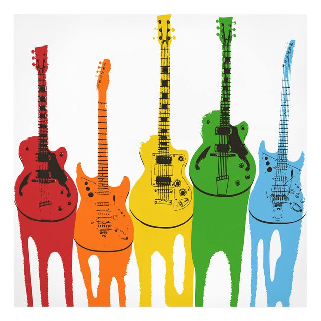 Wanddeko Jungenzimmer Retro Guitars