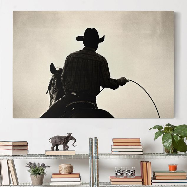 Wanddeko Wohnzimmer Riding Cowboy