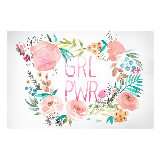 Wanddeko weiß Rosa Blüten - Girl Power