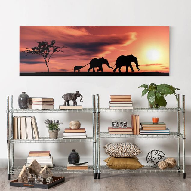 Wohndeko Afrika Savannah Elefant Family