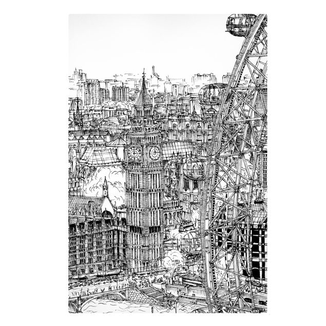 Wanddeko Flur Stadtstudie - London Eye