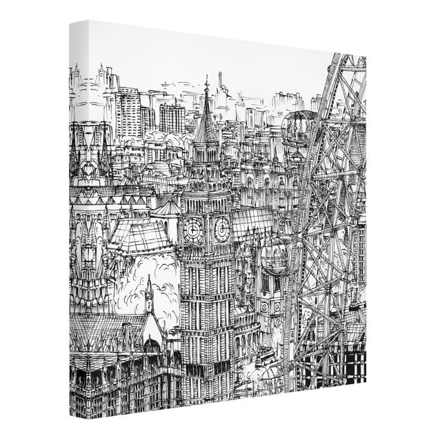 Wanddeko Schlafzimmer Stadtstudie - London Eye