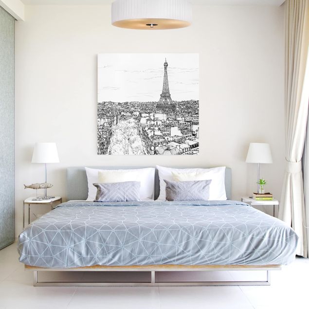 Wanddeko Schlafzimmer Stadtstudie - Paris