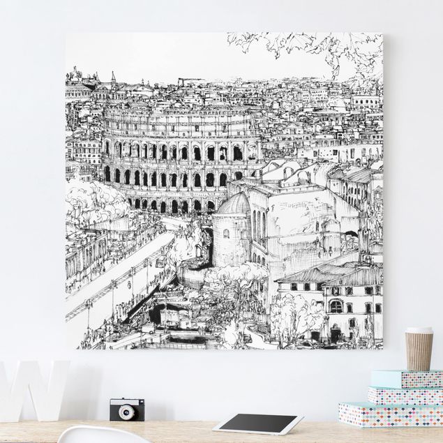 Wanddeko Architektur Stadtstudie - Rom