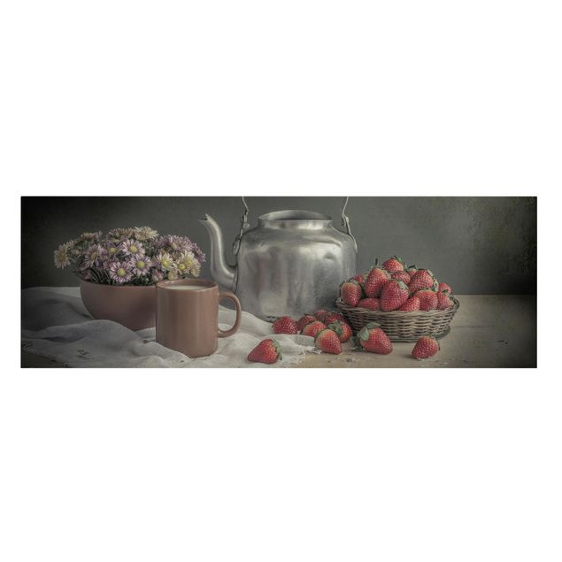 Wanddeko Büro Stillleben mit Erdbeeren